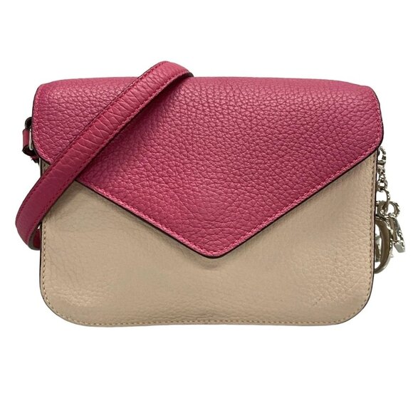 DIOR/ChristianDior - Pink Beige Leather Shoulder Bag 711-072325 - Picture 1 of 14